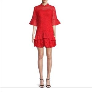 Lea & Viola Red Ruffle Dress XS